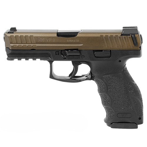 HK VP9 9mm, 4″ Barrel, Night Sights, Midnight Bronze, 3 Magazines, 10rd