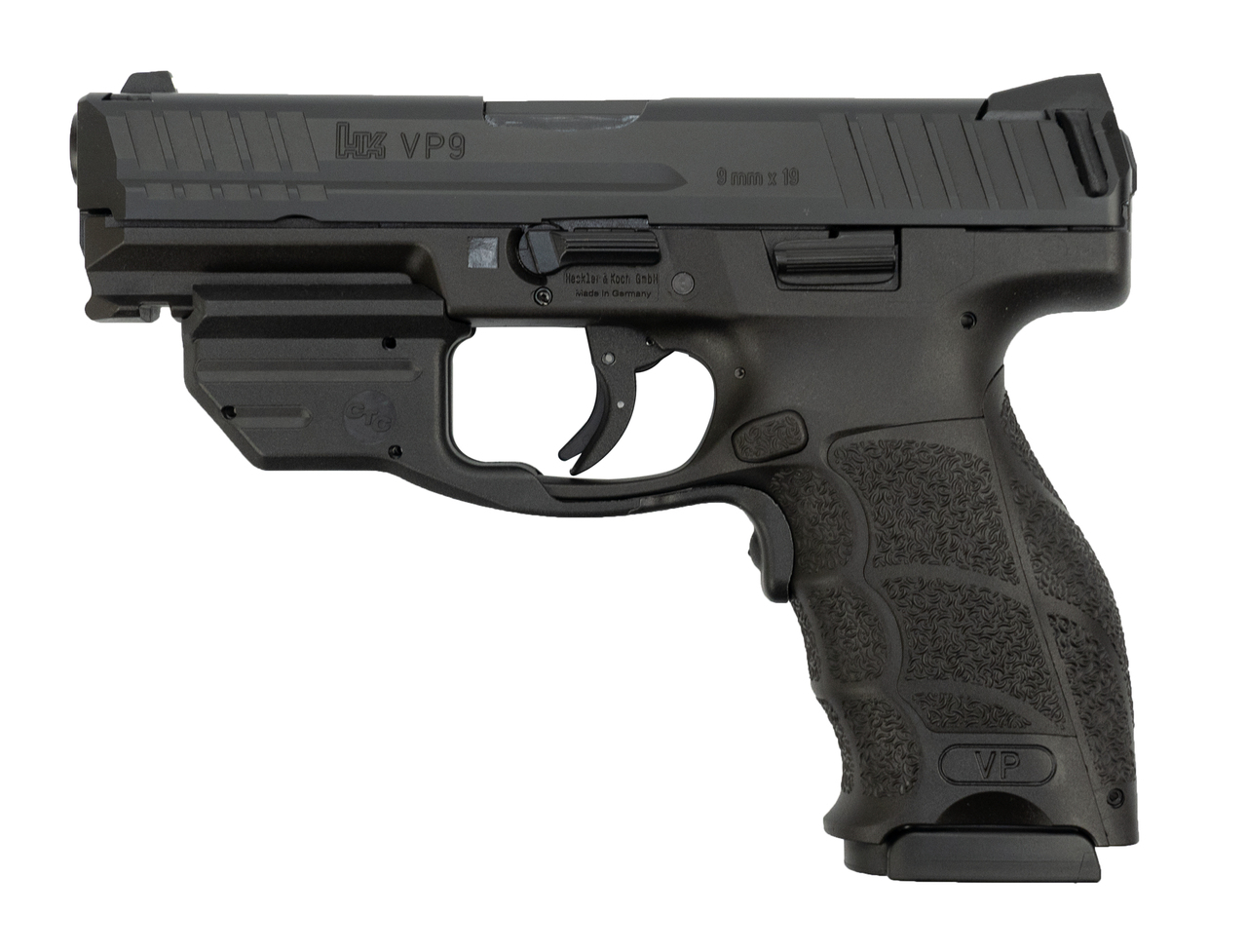 HK VP9-B, 9mm, 4.09″ Barrel, 17rd, Green Crimson Trace Laser, 3 Dot Sights