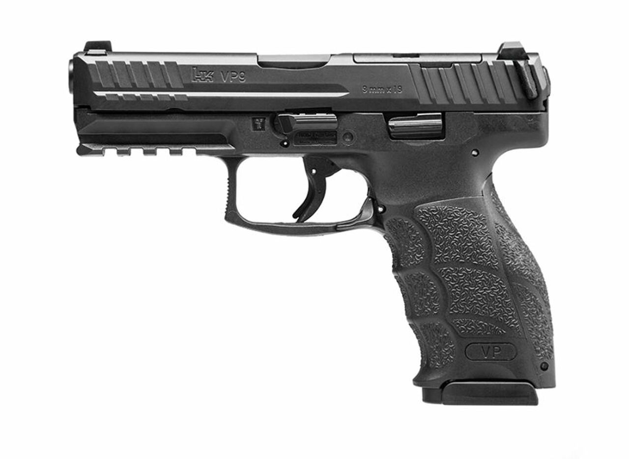 HK VP9 Optics Ready 9mm, 4.09″ Barrel, Hi-Vis Front/Serrated Rear, Black, 2x17rd