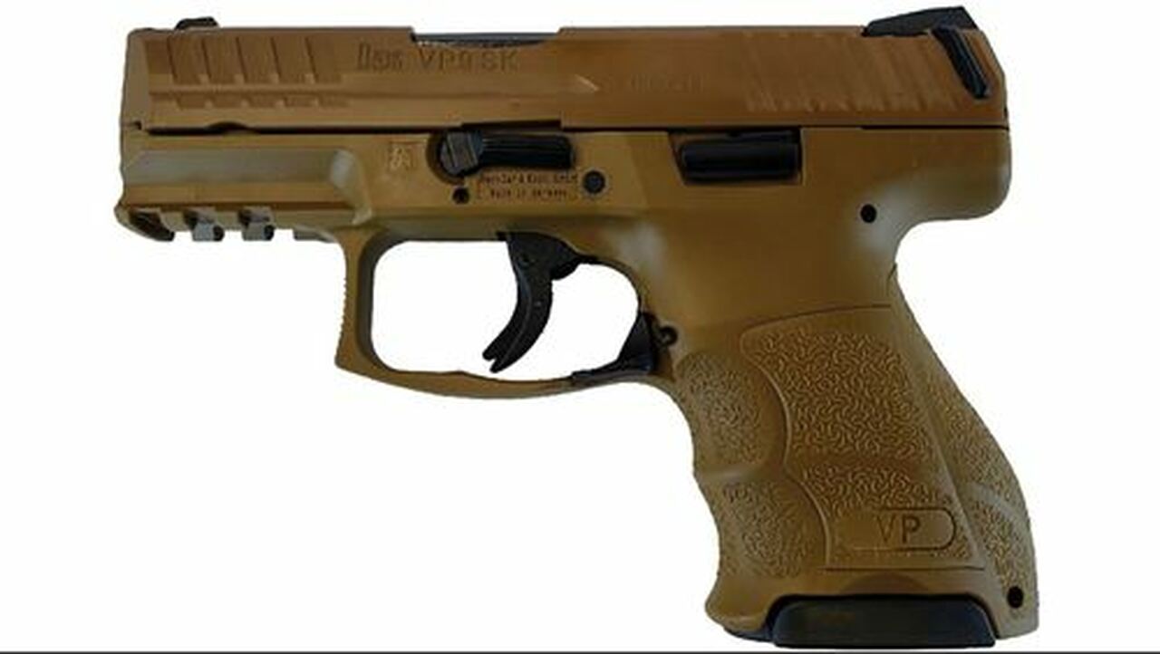 HK VP9SK, 9mm, 3.39″ Barrel Brown Cerakote Slide, Flat Dark Earth Frame, 2- 10rd Mags