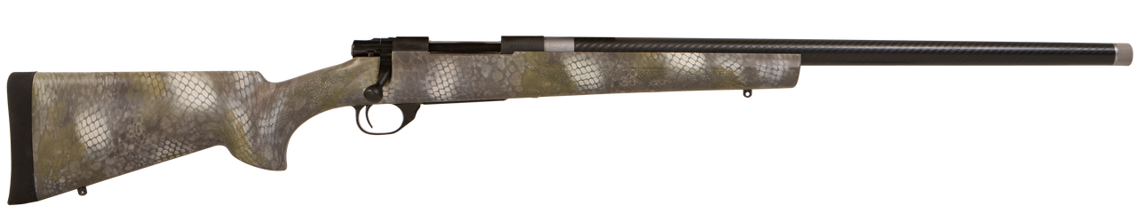 Howa 1500, Bolt Action Rifle, 6.5 Creedmoor, 24″ Threaded Barrel, Hogue Carbon Fiber Kratos Camo Stock, Manual Safety