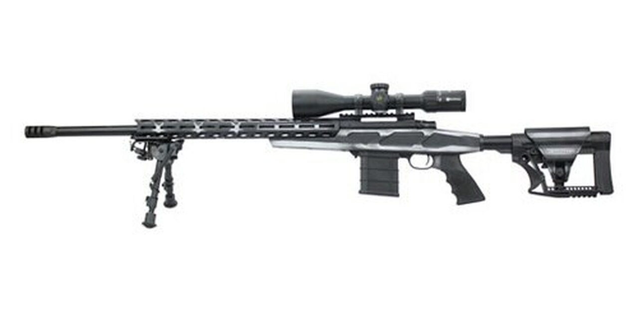 Howa HCRA 308 26″ Barrel Threaded Gray Flag MBA-4 Adjustable Stock 10rd Mag, 30mm 4-16×50 Long Range Scope