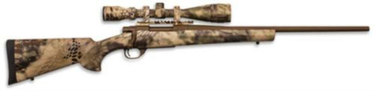 HOWA Hogue Kryptek AB Cerakote Package .223 20″ Heavy Barrel Brown Cerakote Finish Kryptek Highlander Camo, Gameking 4-16x44mm Riflescope