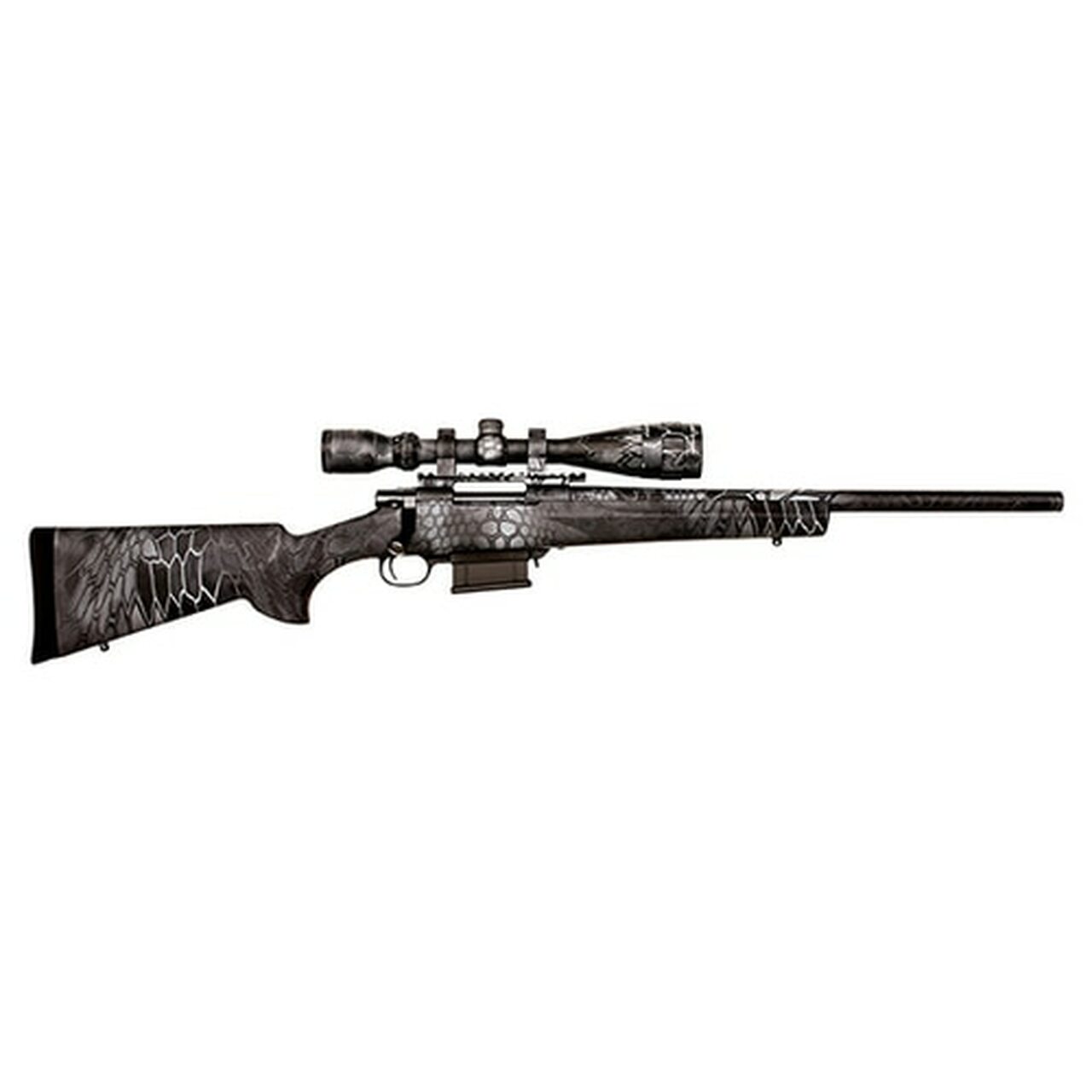Howa + Hogue Kryptek Bolt 30-06 Spg 22″ Barrel, Typhon Stock Blued, Scope, 5rd