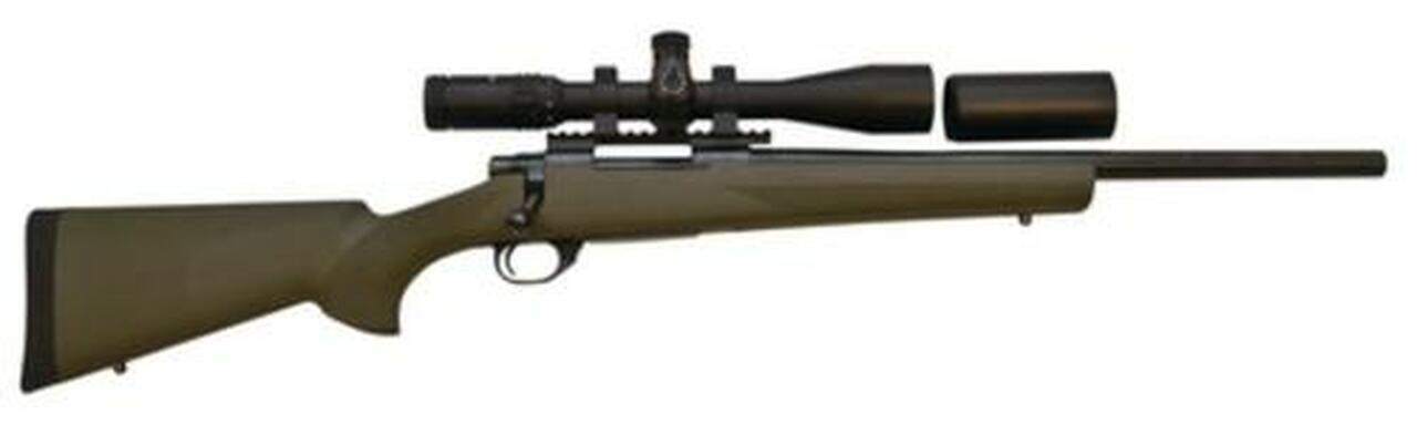 Howa Hogue/TargetMaster Combo .223 Remington 20″ Heavy Barrel Blue Finish Green Hogue Stock 5rds With 4-16x44mm Target Master Riflescope Illuminated Mil-Dot Reticle and Rings