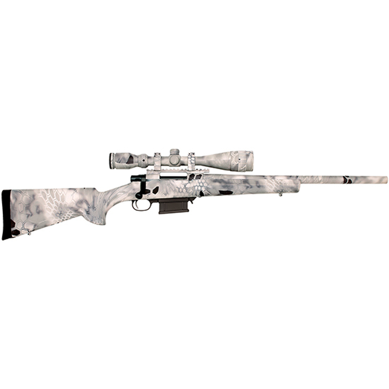 Howa Kryptek Full Dip Rifle Package .308 Wnchester 20″ Heavy Barrel 4-16x44mm Nikko Stirling Scope Raid Camouflage 5rd