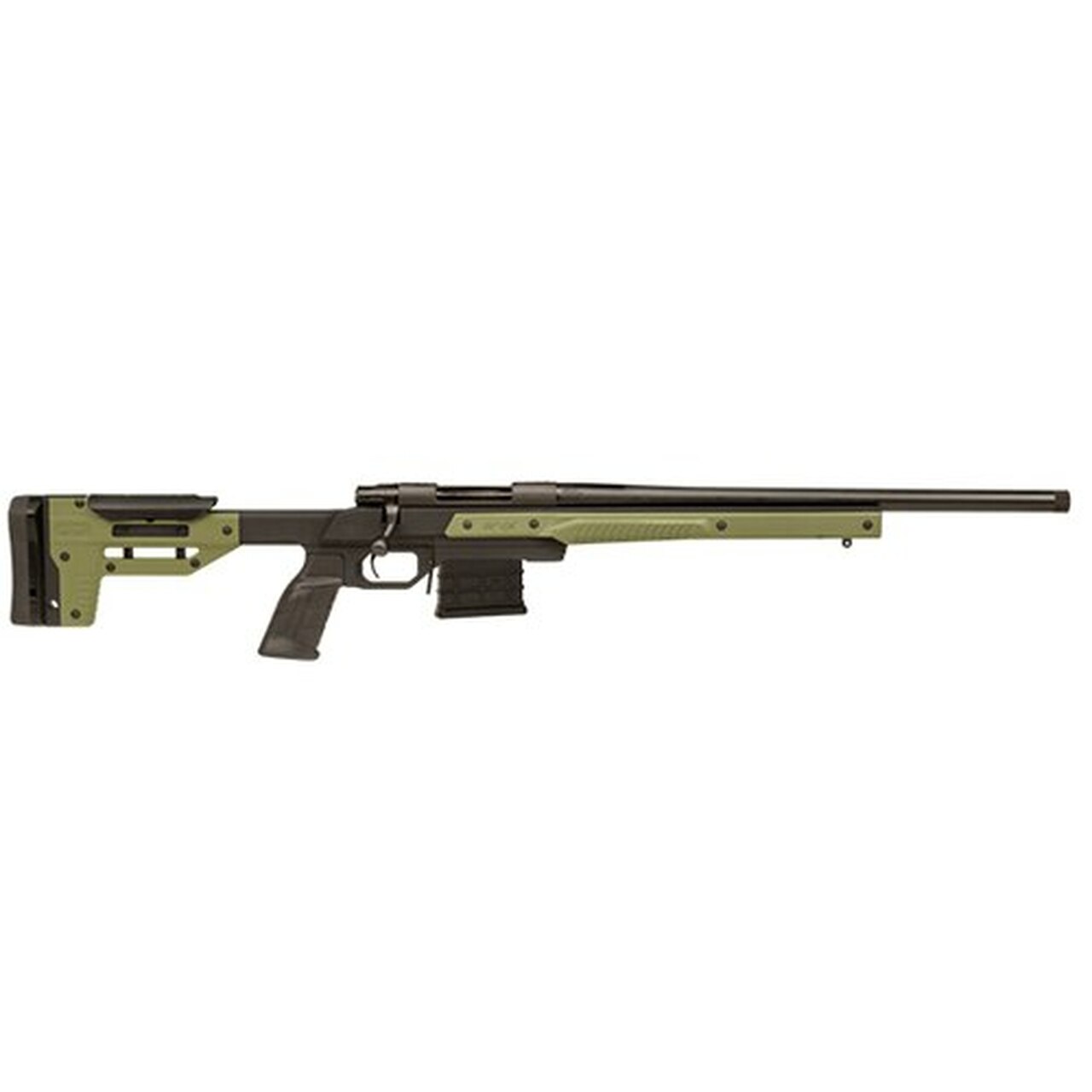 Howa Oryx Chassis Rifle 308 Win, Oryx Chassis, AICS MAG 26 #6 Threaded 5/8″X24 1-10″, Green, 10rd