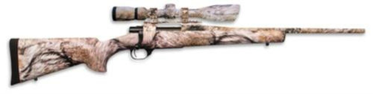 Howa Ranchland Compact Rifle/Scope Package .22-250 Remginton 20″ Heavy Barrel Synthetic Stock Full Coverage YOTE Camouflage Finish 5rd With 2.5-10x42mm Nighteater Riflescope