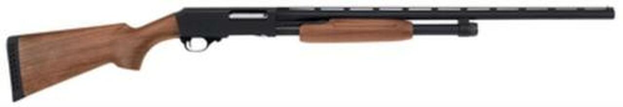 H&R Pardner Pump, 12 Ga 3″ Chamber, 28″, Black, Walnut Stock, 3Rd, Bead Sight
