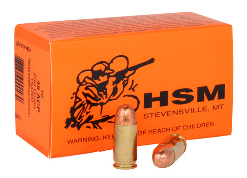HSM Training 45 ACP, 230 gr, FMJ, Plated RN, 50rd Box
