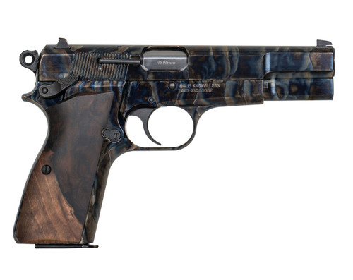 Inglis GP-35 9mm, 4.7″ Barrel, Case Hardened, Turkish Walnut Grip, 15rd