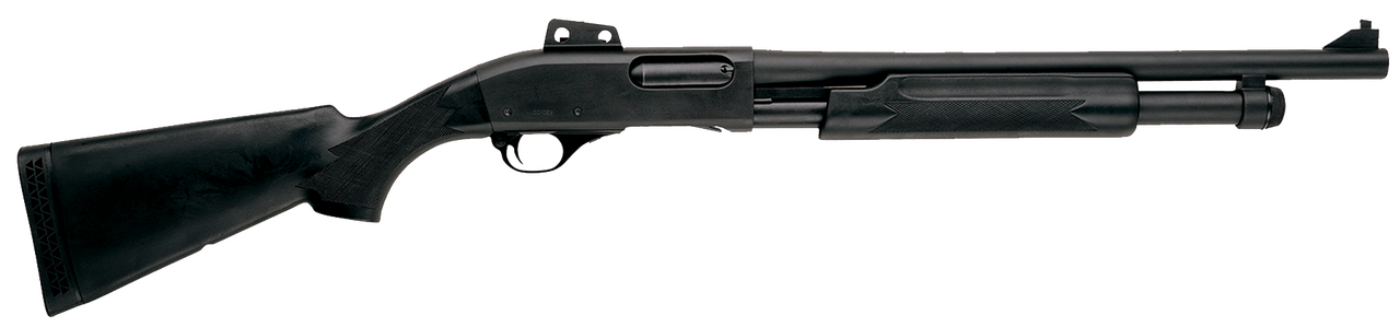 Interstate Arms Defender Pump 12ga 18.5″ Barrel, CB 3″, GRS Black Synthetic Stock, 5rd