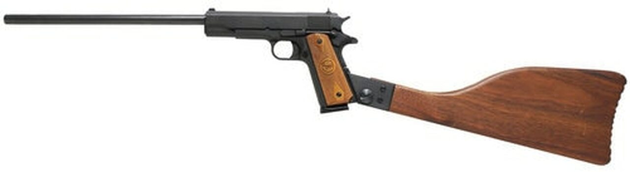 Iver Johnson 1911 A1 Carbine 45 ACP, 16″ Barrel, Walnut Stock Black Oxide, 8rd