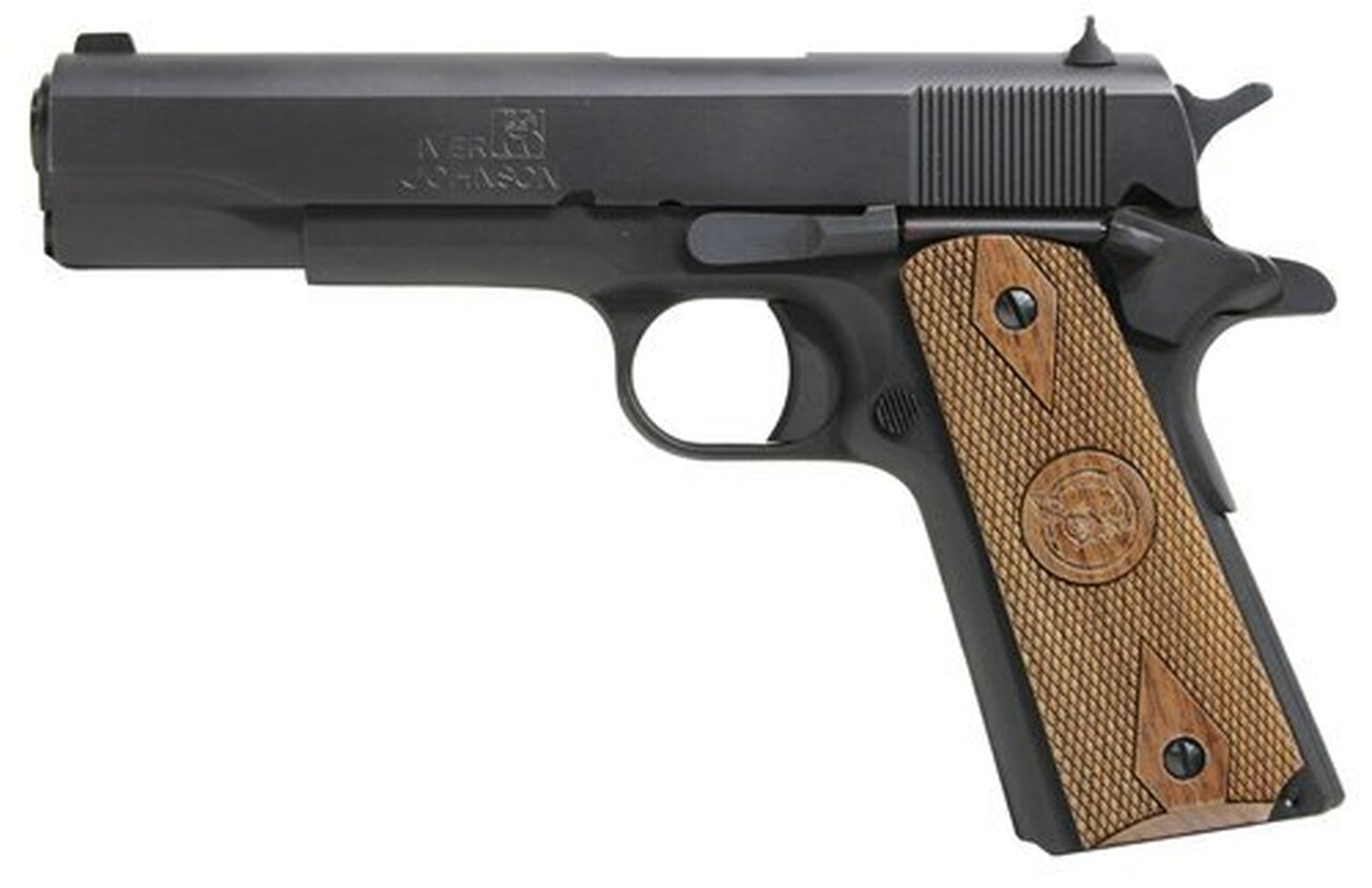 Iver Johnson 1911 A1 Government, 9mm, 5″, 9rd, Walnut Grips, Black