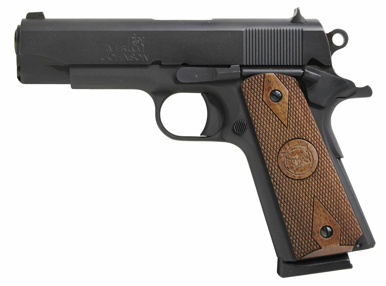 Iver Johnson 1911 Falcon Commander 70 Series .45 ACP, 5″ Barrel, Walnut Grip, Blued, 8rd