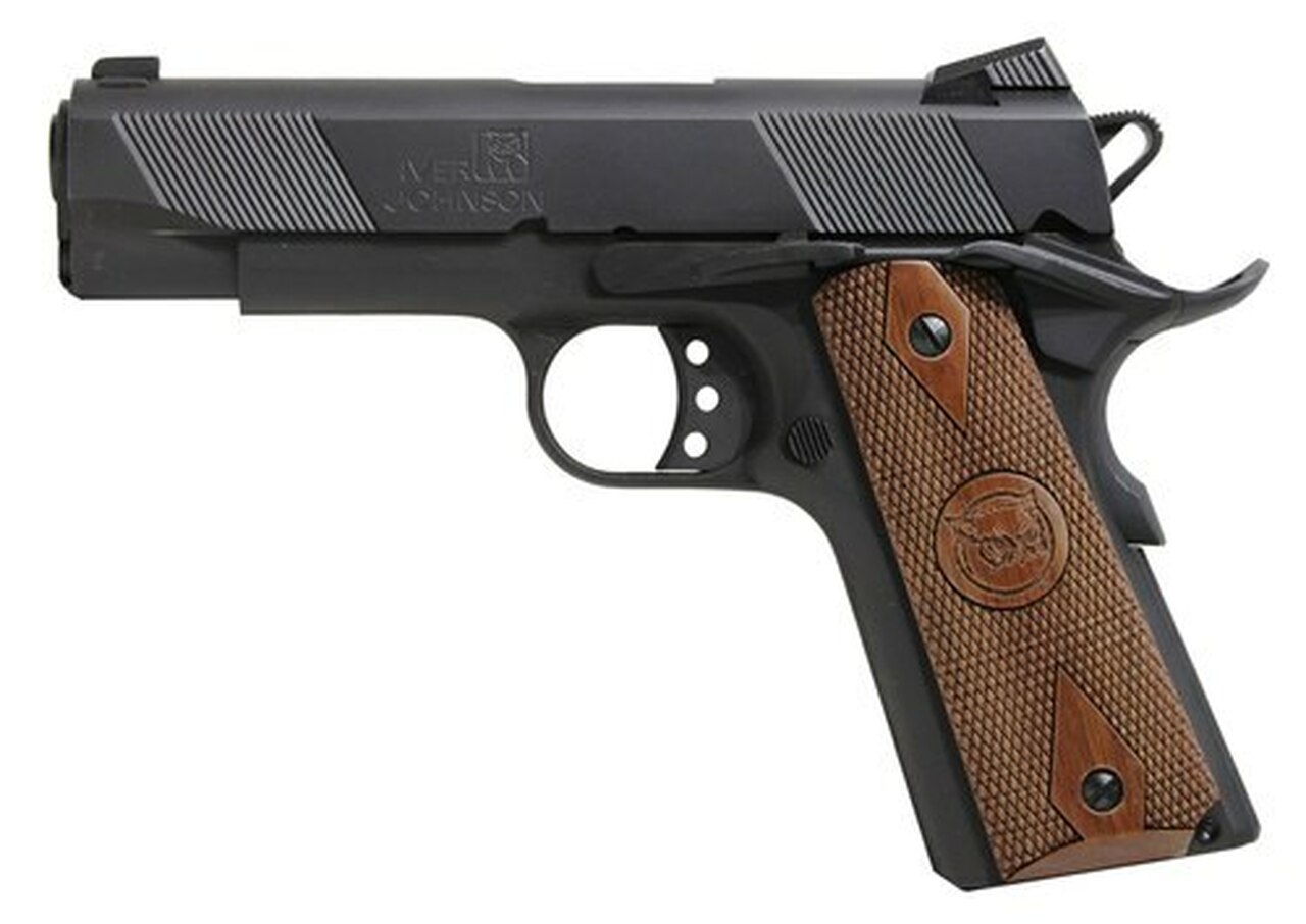 Iver Johnson 1911 Hawk Commander, 9mm, 4.25″, 9rd, Walnut Grips, Black