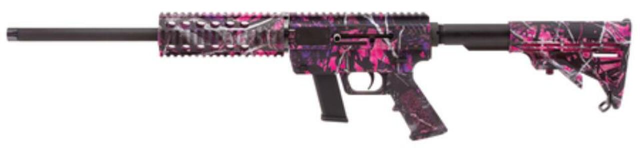 Just Right Carbine 9mm 16.25″ Threaded Barrel Collapsible Stock Muddy Girl Finish Quad Rail Forend Fixed 10rd Glock Magazine – CA Compliant