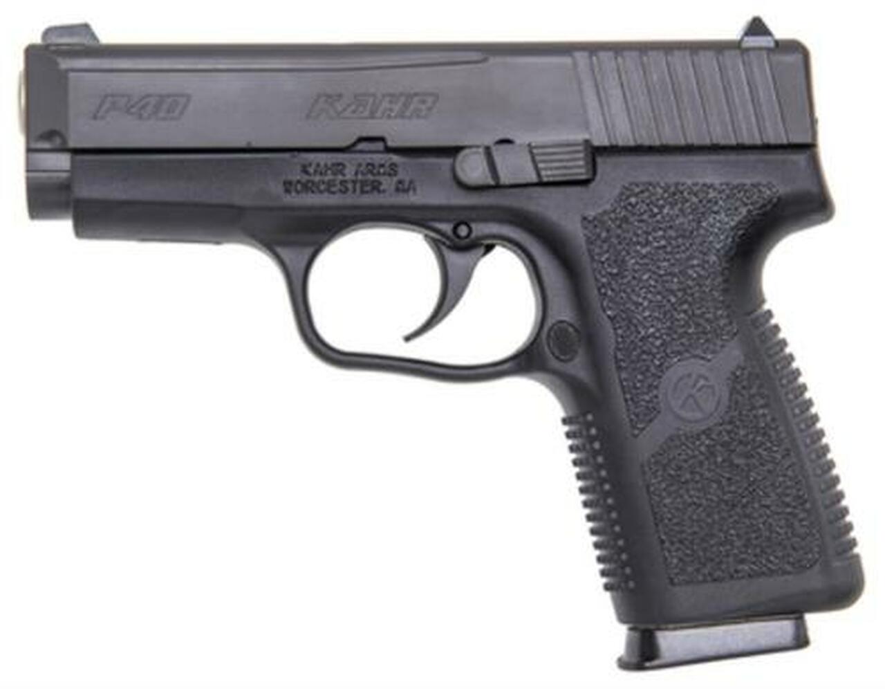 Kahr Arms P40 40SW, Black Polymer Frame, Matte Blackened SS Side, Tungsten DLC, 6rd