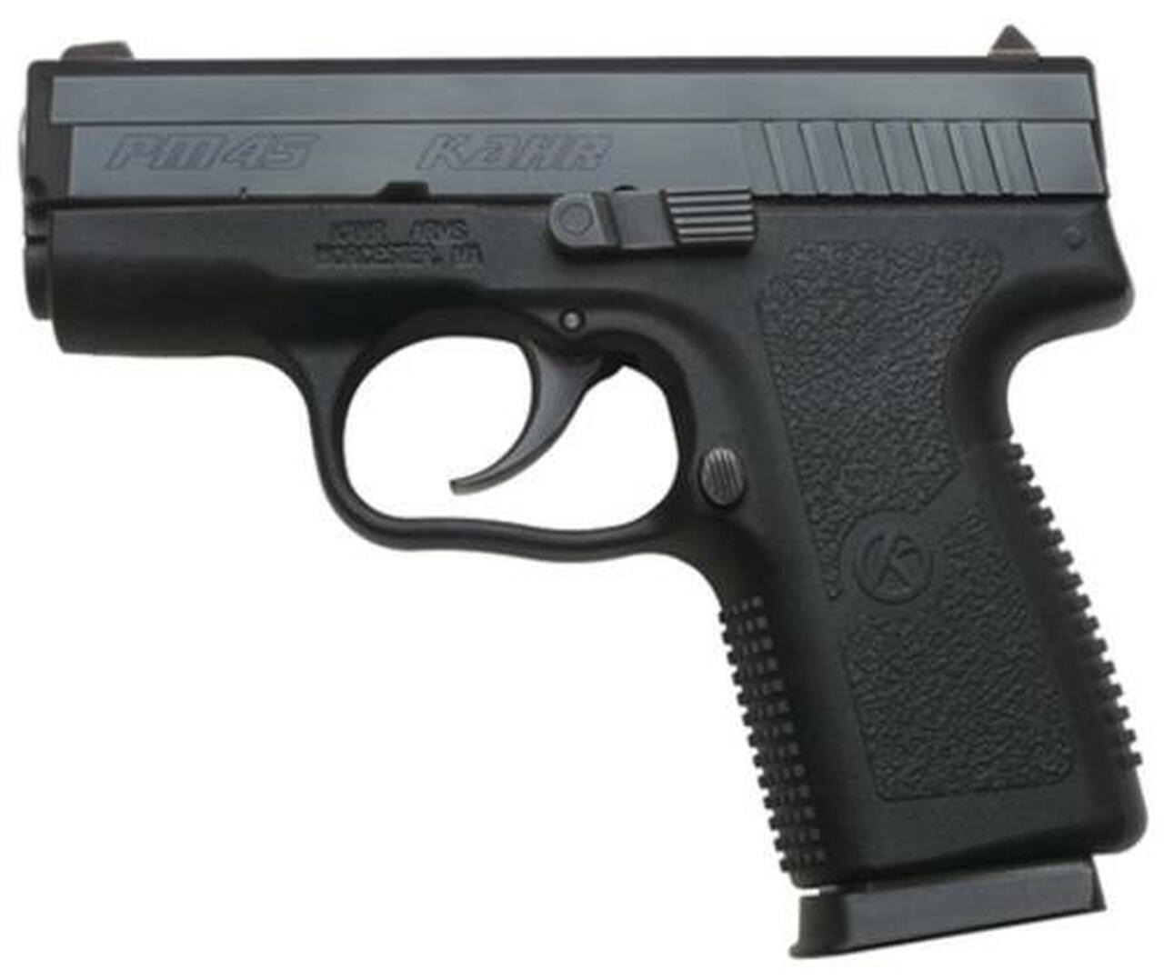 Kahr Arms PM45 45 ACP Double 3.20″, Black Polymer Grip/Frame Black Stainless Steel Slide, 5 rd