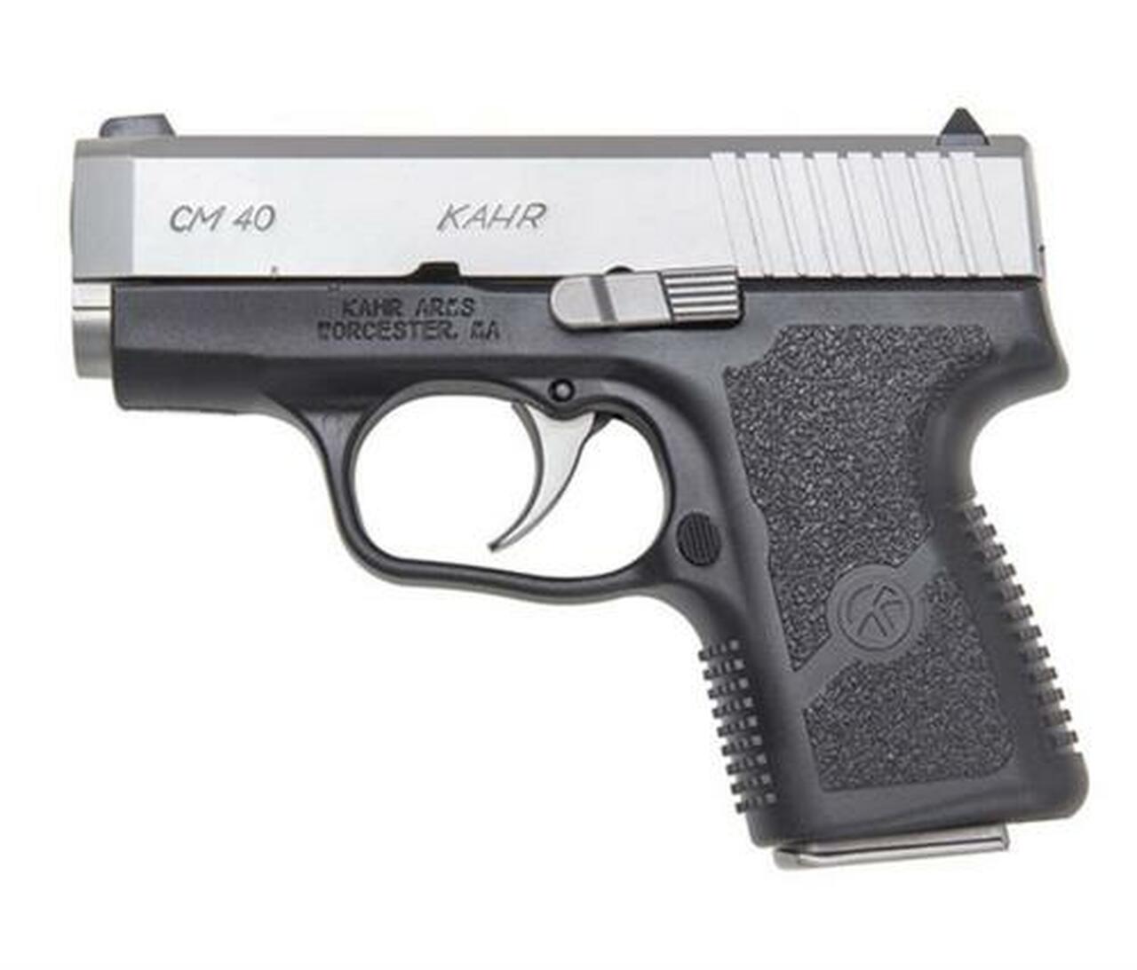 Kahr CM40 Pistol, 40 S&W 3.0″ Barrel Black Polymer Frame, Matte Stainless