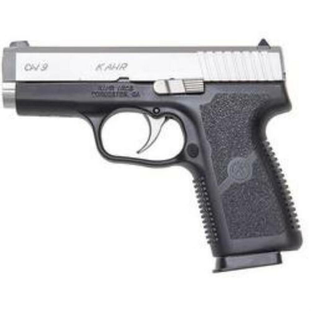 Kahr CW9 9mm, 3.6″, 7rd, Night Sights, Polymer Frame, Stainless Steel Finish