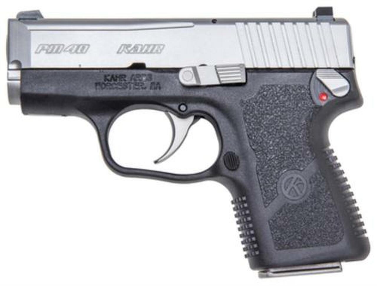 Kahr PM40 Enahnced Compact .40 SW, 3″ ,Black Polymer Frame Matte Stainless Slide, Night Sights, 6rd
