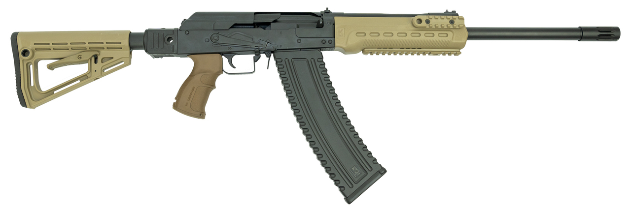Kalashnikov KS12 Side Folding Tactical Package Shotgun 12g, 18″ Barrel W/Brake, Flat Dark Earth, Includes Extras, Case
