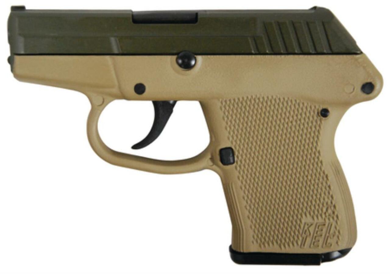 Kel-Tec P-32 .32 ACP 2.68″ Barrel Cerakote Olive Drab Slide Tan Frame 7rd Mag