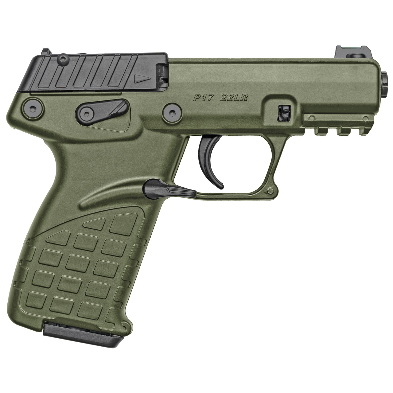 Kel-Tec P17 22 LR 3.93″ 16+1 Black Slide Green Polymer Frame Threaded Barrel 3 Magazines