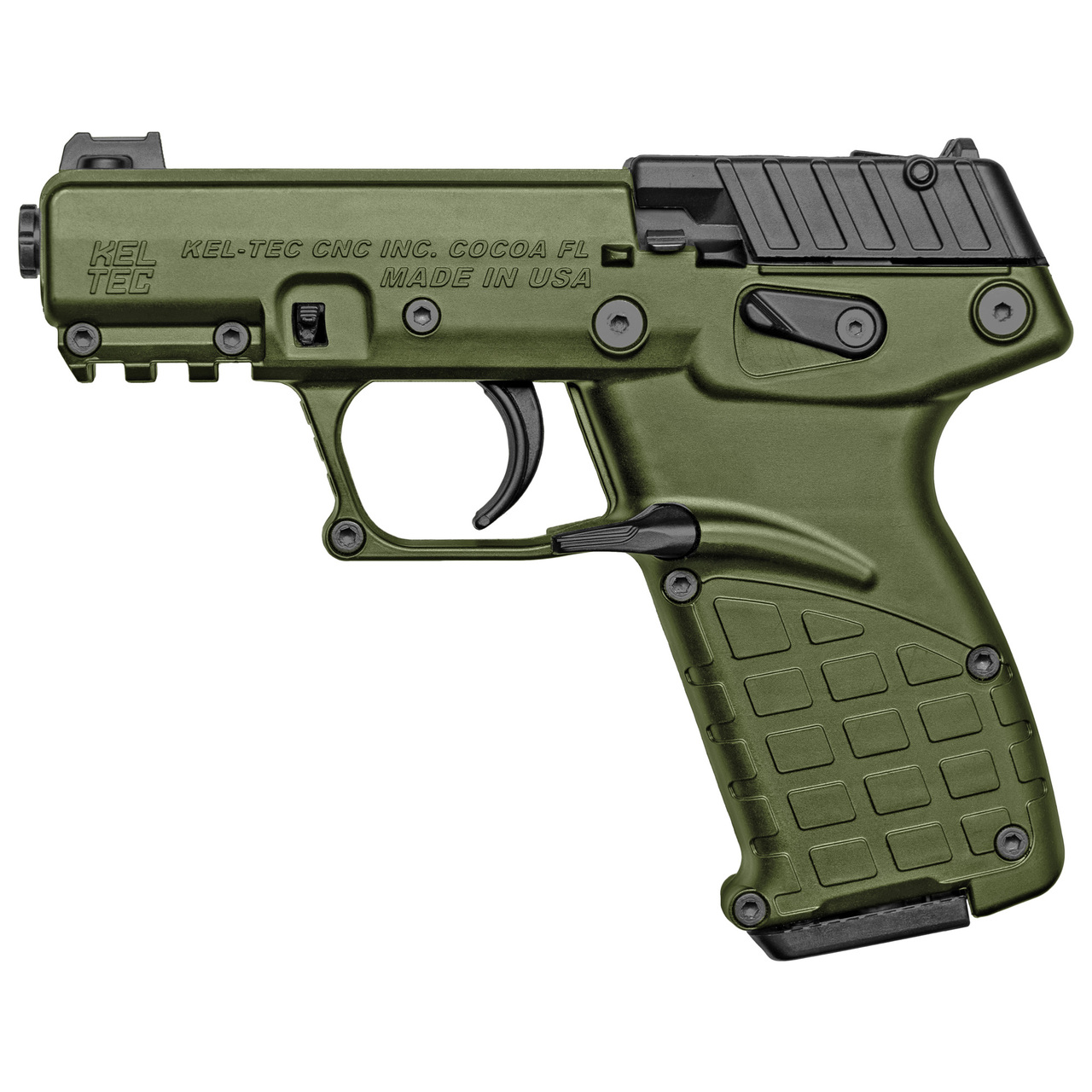 Kel-Tec P17 22 LR 3.93″ 16+1 Black Slide Green Polymer Frame Threaded Barrel 3 Magazines