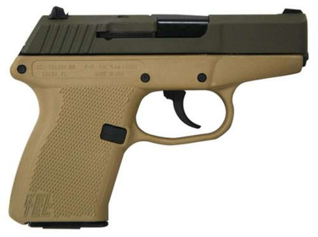 KelTec P-11 9mm 3.1 Inch Barrel Cerakote OD Green Slide Cerakote Tan Grip/Frame 10 Round