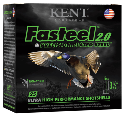 Kent Cartridge Fasteel 12 Ga, 3″, 1 1/4 oz, BB Shot, 25Bx/10Cs