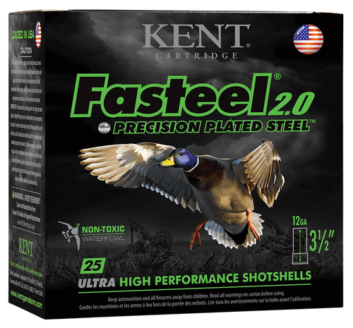 Kent Cartridge Fasteel 2.0 12 Ga, 3″, 1 1/4 oz, BB Shot, 25rd Box