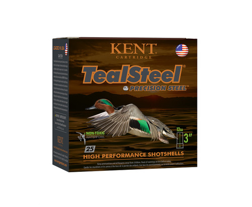 Kent Cartridge TealSteel 12 Ga, 3″, 1 1/4 oz, 5 Shot, 25rd Box