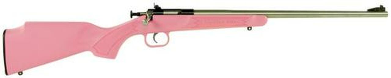 Keystone Crickett 22LR, 16.12″, Pink Synthetic Stock, Stainless Steel