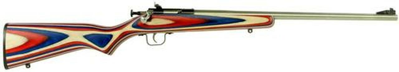 Keystone Crickett 22LR, 16.12″, Red/White/Blue Laminate Stock