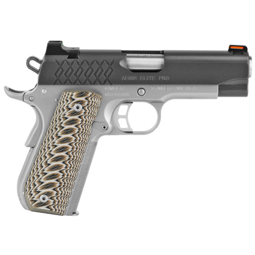 Kimber Aegis Elite Pro 45 ACP, 4″ Barrel, Black/Silver, G10 Grip, 8rd
