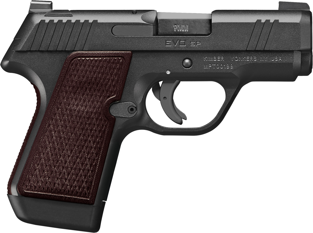 Kimber EVO SP SELECT 9mm, 3.16″ Barrel, White 3-Dot, Kimber Pro II Black, 7rd