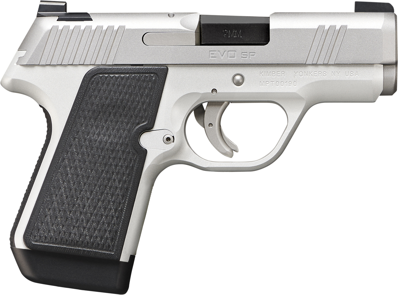 Kimber EVO SP SELECT 9mm, 3.16″ Barrel, White 3-Dot, Kimber Pro II Silver, 7rd
