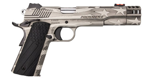 Kimber Independence 1776 Limited Edition 45 ACP, 5″ Barrel, Engraved Stainless Steel Flag Themed Cerakote, Custom G10 Flag Grips, 8rd