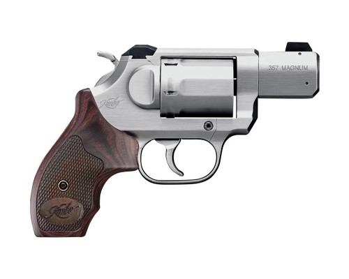Kimber K6s DASA 357 Magnum, 2″ Barrel, Brushed Finish, Silver, Wood Grips, 6rd