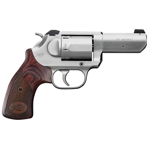 Kimber K6s DASA 357 Magnum, 3″ Barrel, Brushed Finish, Silver, Wood Grips, 6rd