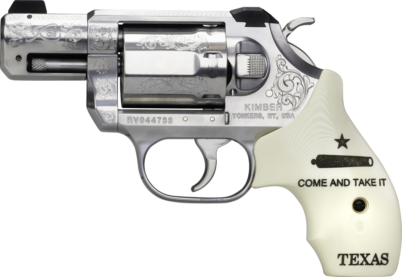 Kimber K6s Texas Edition .357 Mag, 2″ SS Barrel, Ivory G10 Texas Motif Grips, 6rd