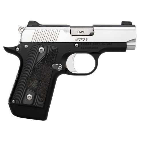 Kimber Micro 9 9mm, 3.15″ Barrel, Stainless Slide, Black Frame, 7rd