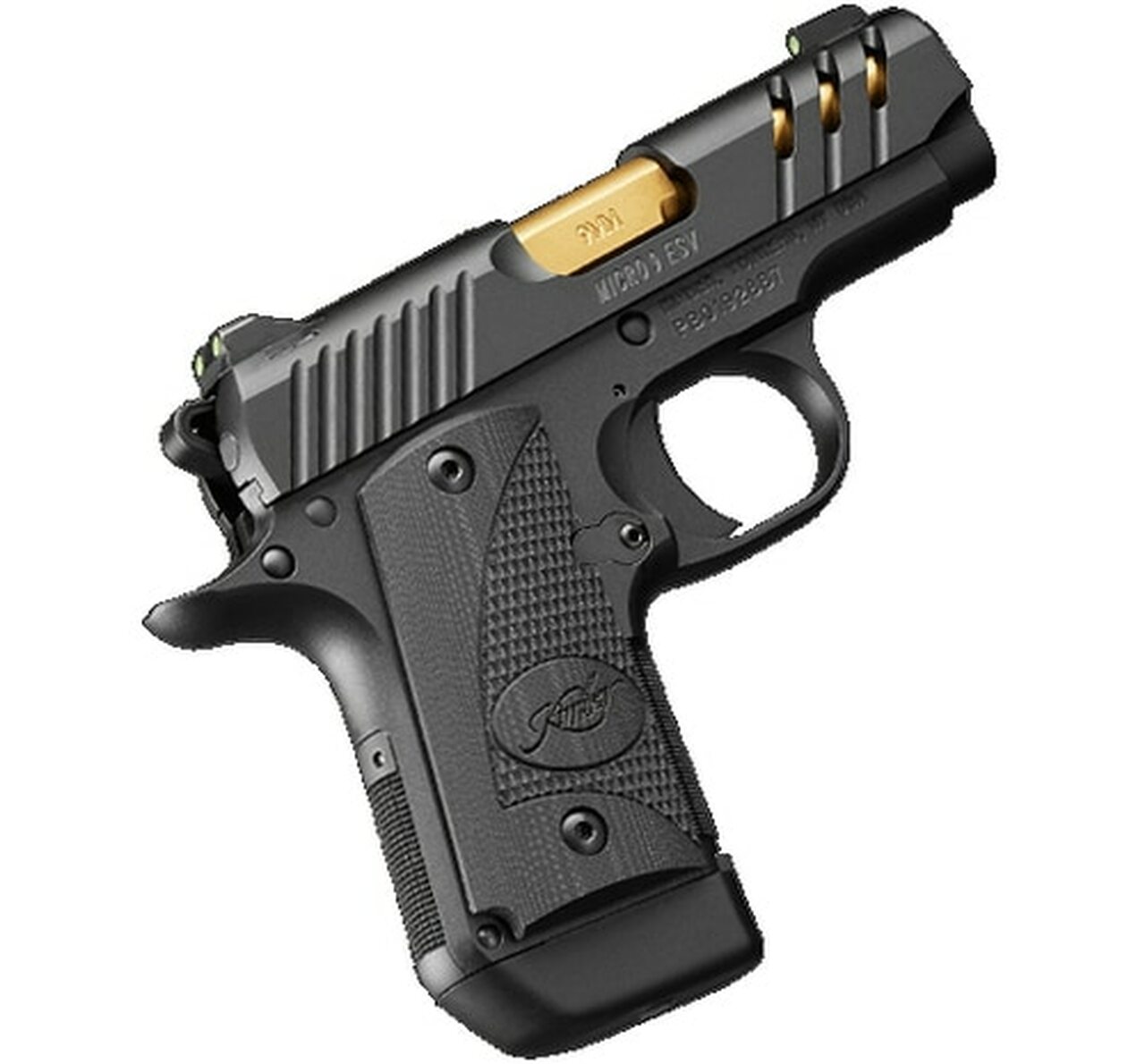 Kimber Micro 9 ESV 9mm, 3.15″, Black, TiN Gold Barrel, 7rd