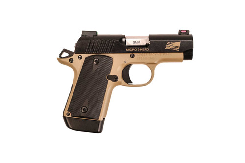 Kimber Micro 9 Hero 9mm, 3.15″ Barrel, Black Slide/Tan Frame, Fiber Optic Sights, 7rd