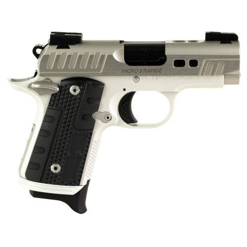 Kimber Micro 9 Rapide Frost 9mm, 3.15″ Barrel, Silver, G10 Grip, 7rd