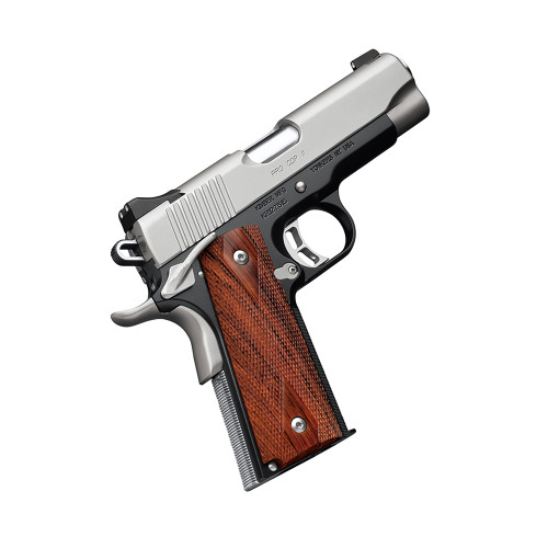 Kimber Pro CDP ll 45 ACP 4″ Barrel, Black/Silver, Rosewood Grip, CA Compliant, 7rd