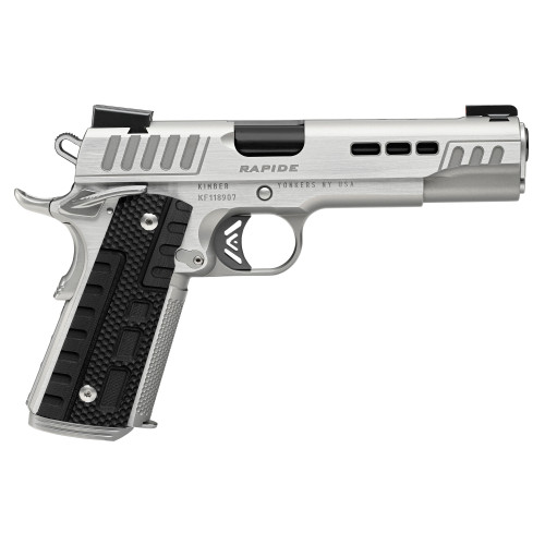 Kimber Rapide Frost 1911 45 ACP, 5″ Barrel, Silver, G10 Grip, 8rd