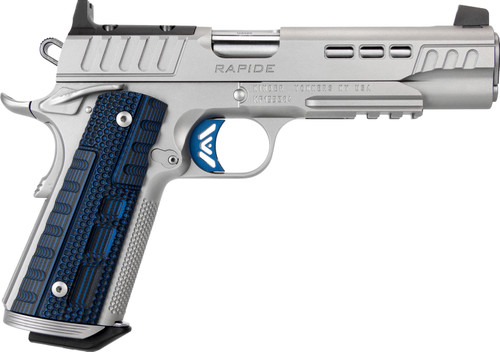 Kimber Rapide Ice 9mm, 5″ Barrel, Silver, G10 Grip, 9rd